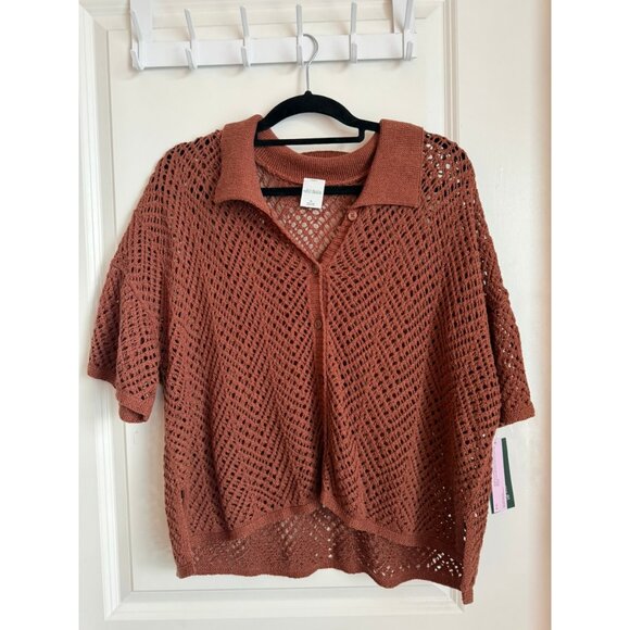 NWT Brown Swim Cover Up Top - Picture 1 of 3
